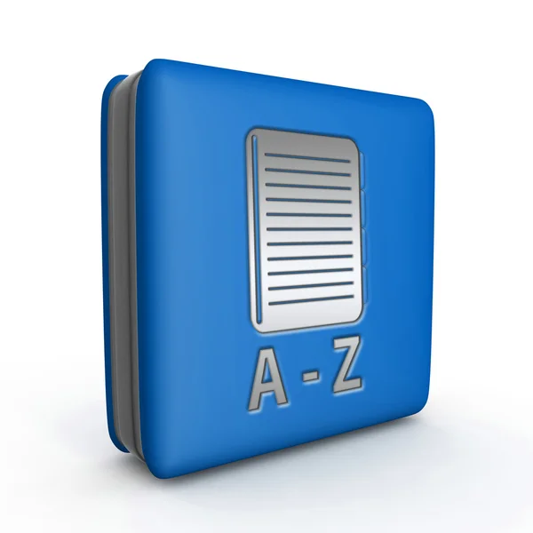Icône carrée A-Z sur fond blanc — Photo