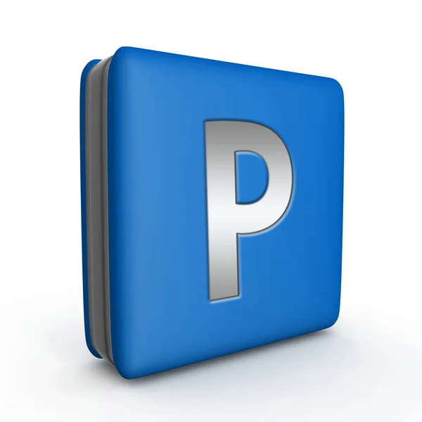 Parkering fyrkantiga ikonen på vit bakgrund — Stockfoto