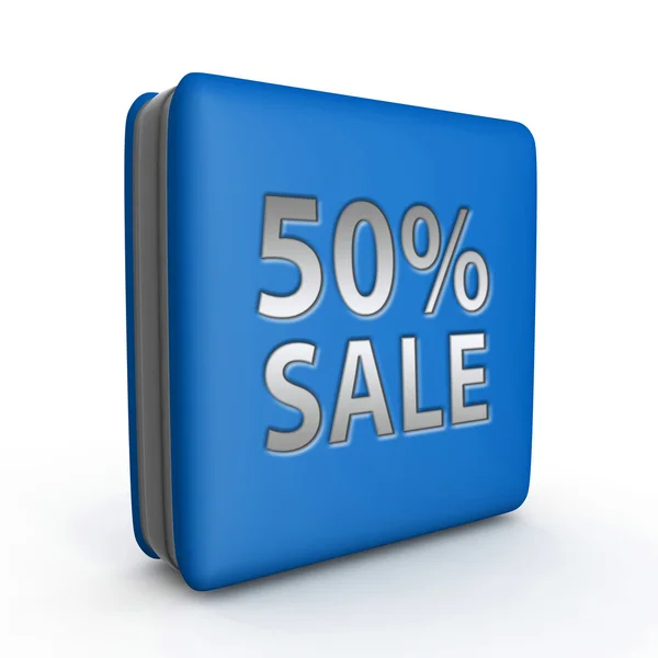 Sale fifty percent square icon on white background — Stock Photo, Image