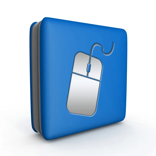 Computer mouse square icon on white background — Stock Photo, Image