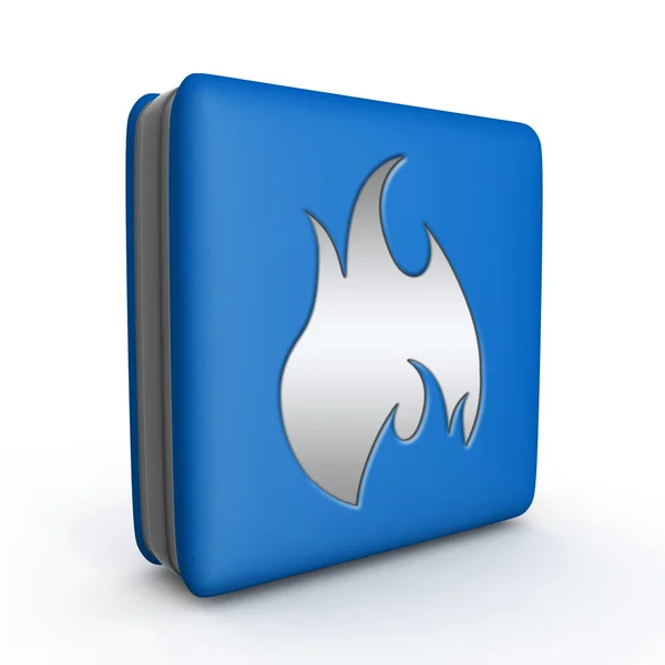 Čtvercová ikona oheň na bílém pozadí — Stock fotografie