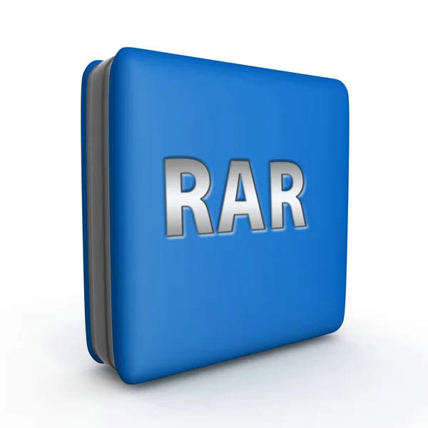 Rar quadratisches Symbol auf weißem Hintergrund — Stockfoto