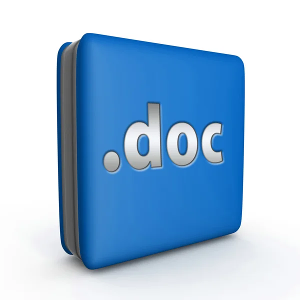 .Doc ícone quadrado no fundo branco — Fotografia de Stock
