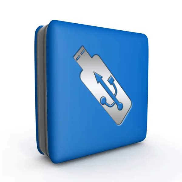 USB квадратный значок на белом фоне — стоковое фото