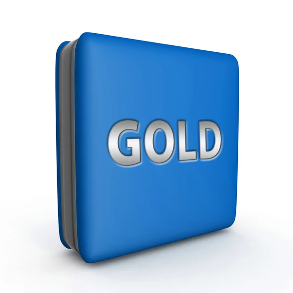 Gold square icon on white background — Stock Photo, Image