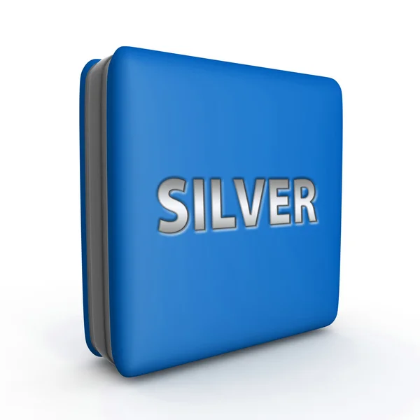 Silver square icon on white background — Stock Photo, Image