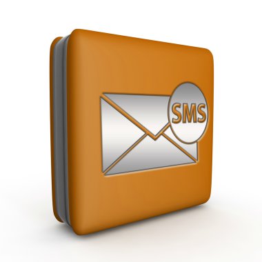 SMS simgesi beyaz arka plan üzerinde kare