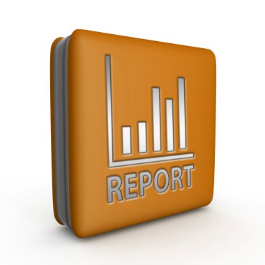 Beyaz arka plan üzerinde rapor kare simgesi