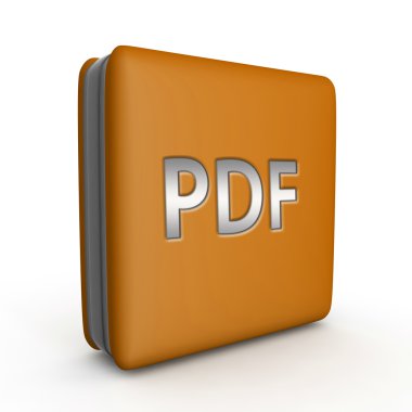 Beyaz arka planda PDF kare simgesi