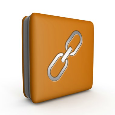 Beyaz arka plan üzerinde bağlantı kare simgesi