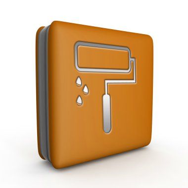 Beyaz arka plan üzerinde boya kare simgesi