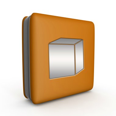 Beyaz arka plan üzerinde kutusu kare simgesi