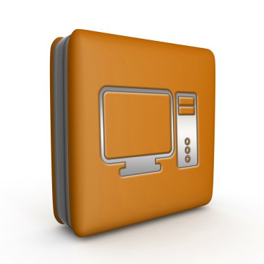 Beyaz arka plan üzerinde bilgisayar kare simgesi