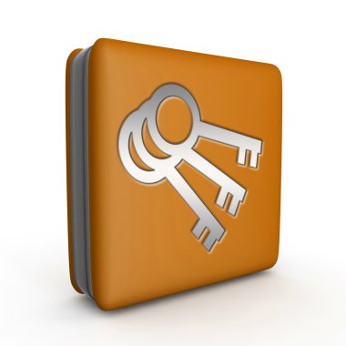 Beyaz arka plan üzerinde anahtar kare simgesi