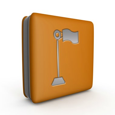 Kare simgesi beyaz arka plan üzerinde bayrak