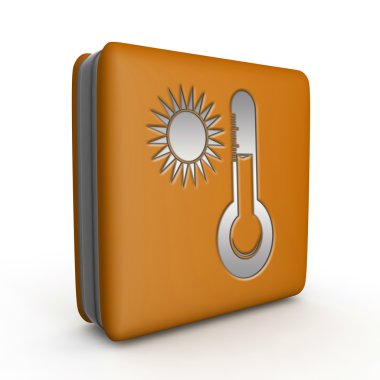 Beyaz arka plan üzerinde güneş kare simgesi