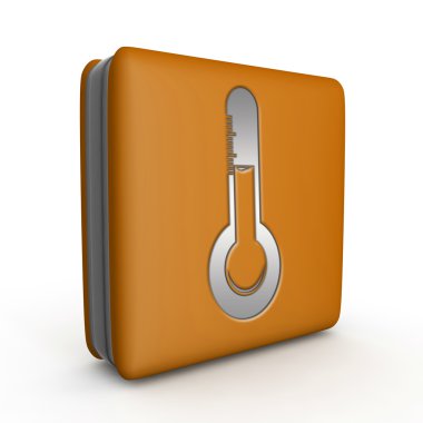 Beyaz arka plan üzerinde sıcaklık kare simgesi