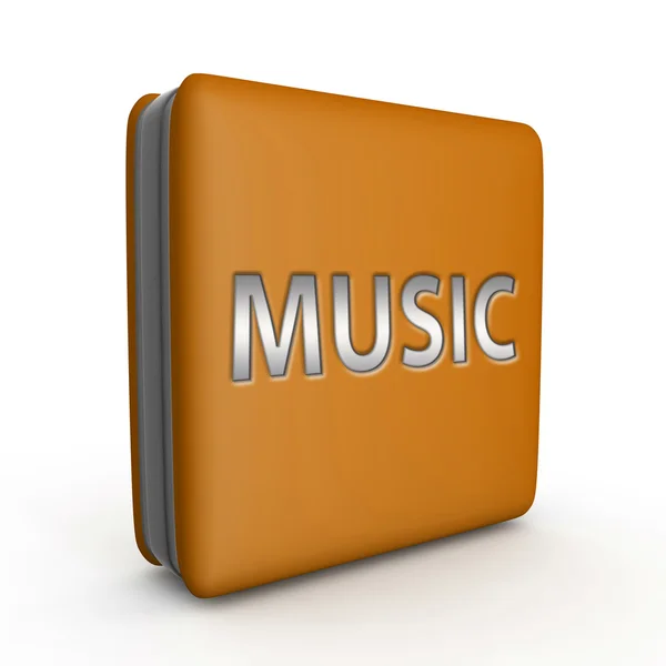 Música ícone quadrado no fundo branco — Fotografia de Stock