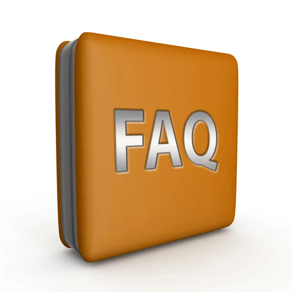Faq square icon on white background — Stock Photo, Image