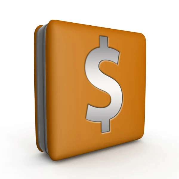 Geld-Quadrat-Symbol auf weißem Hintergrund — Stockfoto