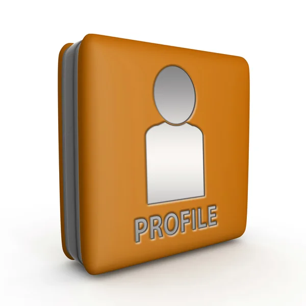 Profil négyzet alakú ikon a fehér háttér — Stock Fotó