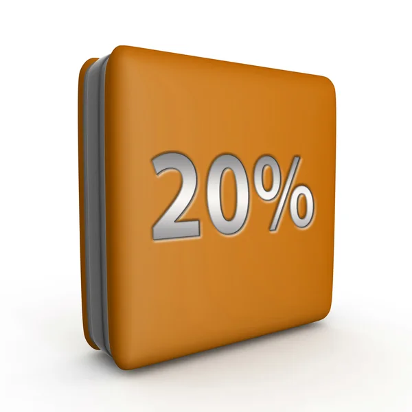 Twenty percent square icon on white background — Stock Photo, Image