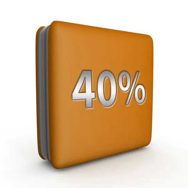 Veertig procent vierkant pictogram op witte achtergrond — Stockfoto