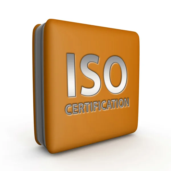 Iso certification square icon on white background — Stock Photo, Image