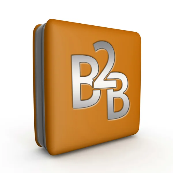 B2B čtvercovou ikonu na bílém pozadí — Stock fotografie
