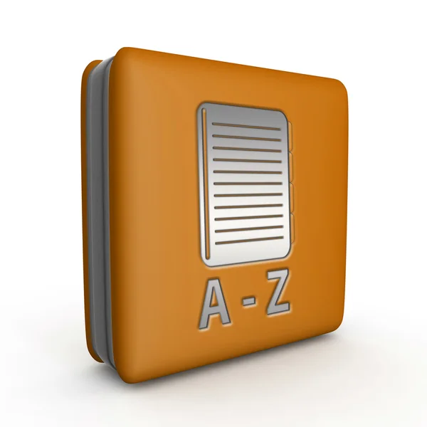 A-Z ikona kwadrat na białym tle — Zdjęcie stockowe