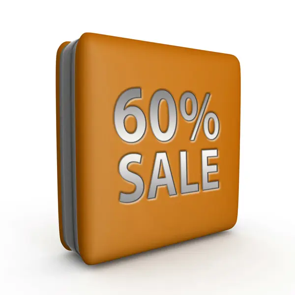 Sale sixty percent square icon on white background — Stock Photo, Image