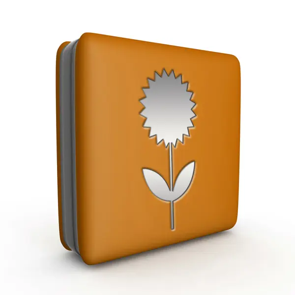 Flower square icon on white background — Stock Photo, Image