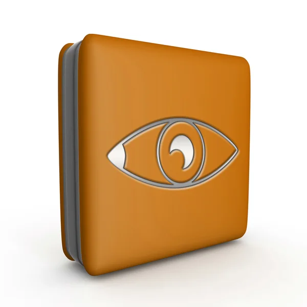 Ícone quadrado do olho no fundo branco — Fotografia de Stock