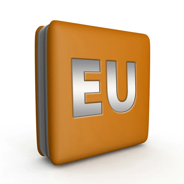Icône carrée de l'UE sur fond blanc — Photo