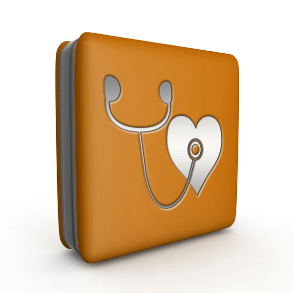 Heart square icon on white background — Stock Photo, Image