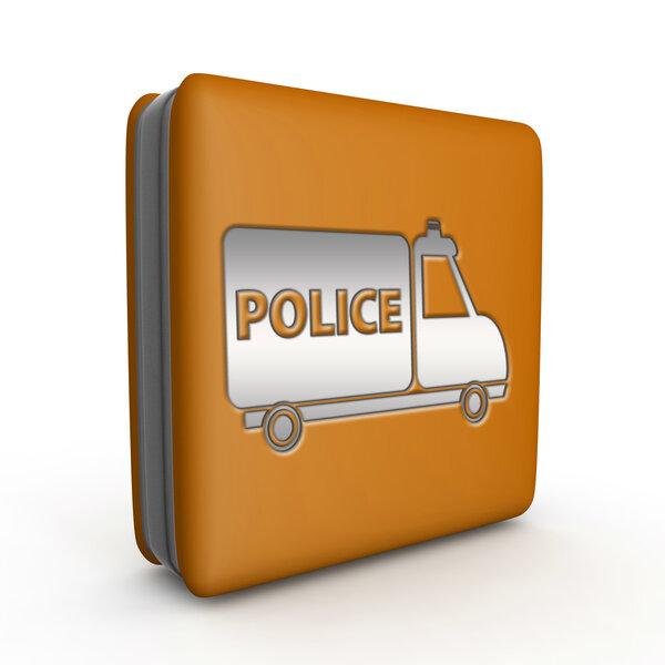 Значок полицейского квадрата на белом фоне
