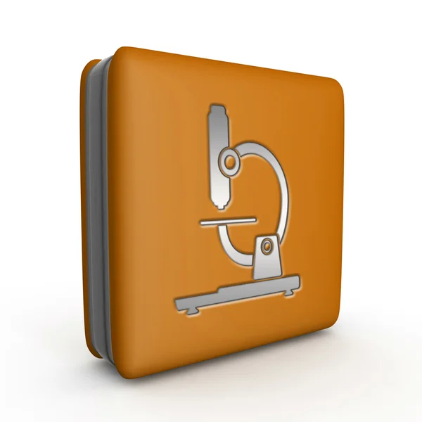 Microscope square icon on white background — Stock Photo, Image