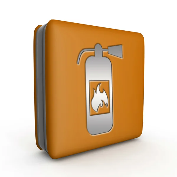 Feuerlöscher quadratisches Symbol auf weißem Hintergrund — Stockfoto