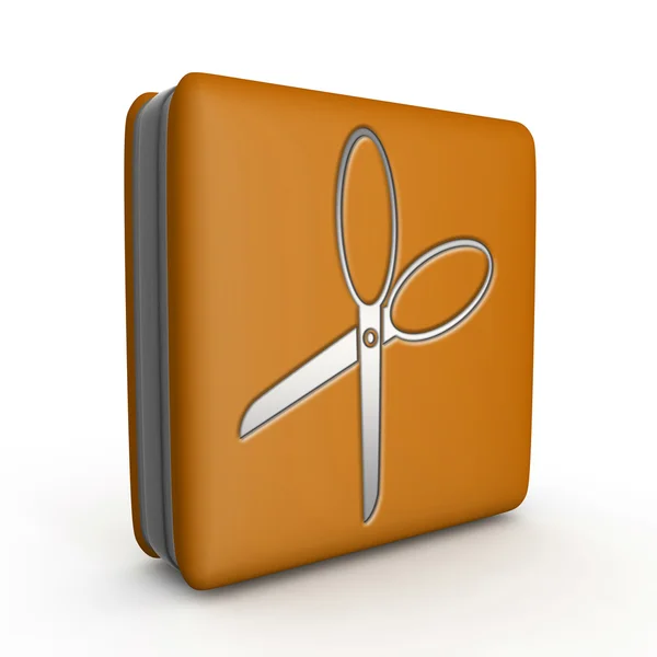 Scissors square icon on white background — Stock Photo, Image