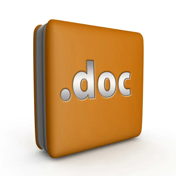 .Doc ícone quadrado no fundo branco — Fotografia de Stock