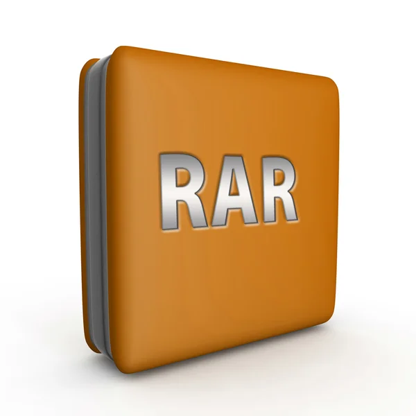 RAR vierkante pictogram op witte achtergrond — Stockfoto
