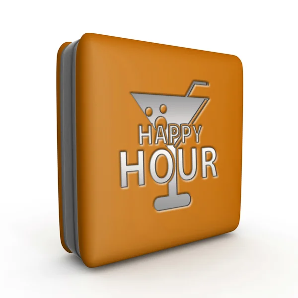 Happy hour square icon pada latar belakang putih — Stok Foto