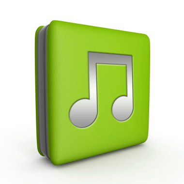 Beyaz arka planda müzik kare simgesi