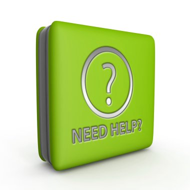 Beyaz arkaplanda kare simgesine yardım et