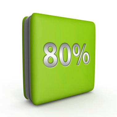 % 80'i simgesi beyaz arka plan üzerinde kare
