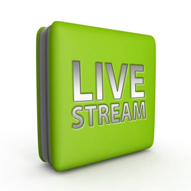 Beyaz arka plan üzerinde canlı akışı kare simgesi