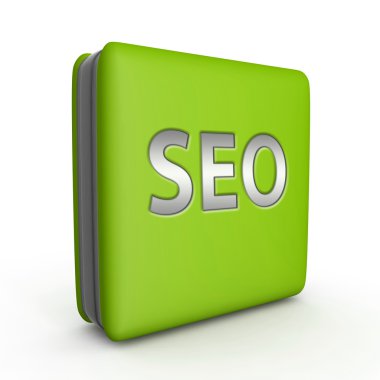 Beyaz arka plan üzerinde SEO kare simgesi
