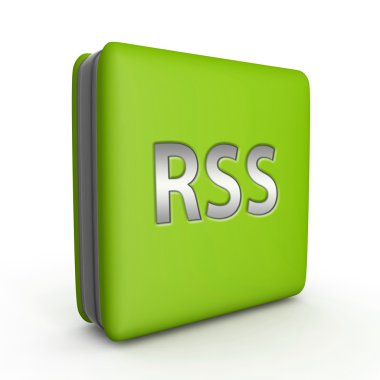 RSS simgesi beyaz arka plan üzerinde kare