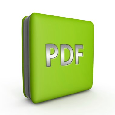 Beyaz arka planda PDF kare simgesi