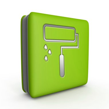 Beyaz arka plan üzerinde boya kare simgesi